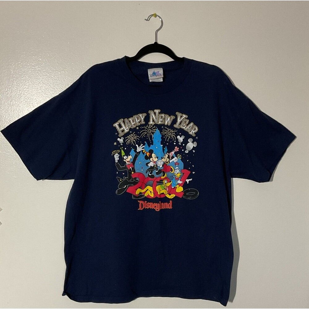 DISNEYLAND | Mickey Minnie Mouse T-shirt 2001 Happy New Year Disney | Size XL